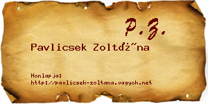 Pavlicsek Zoltána névjegykártya
